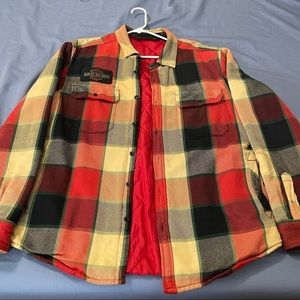 Mens XL plaid flannel Harley Davidson Jacket